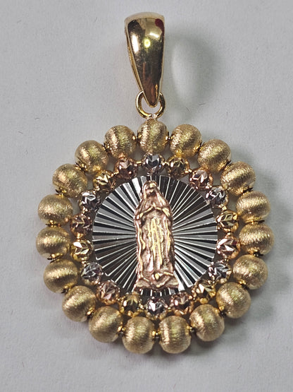 14K Gold Virgin Mary Pendant - Dige Virgen de Guadalupe 14K