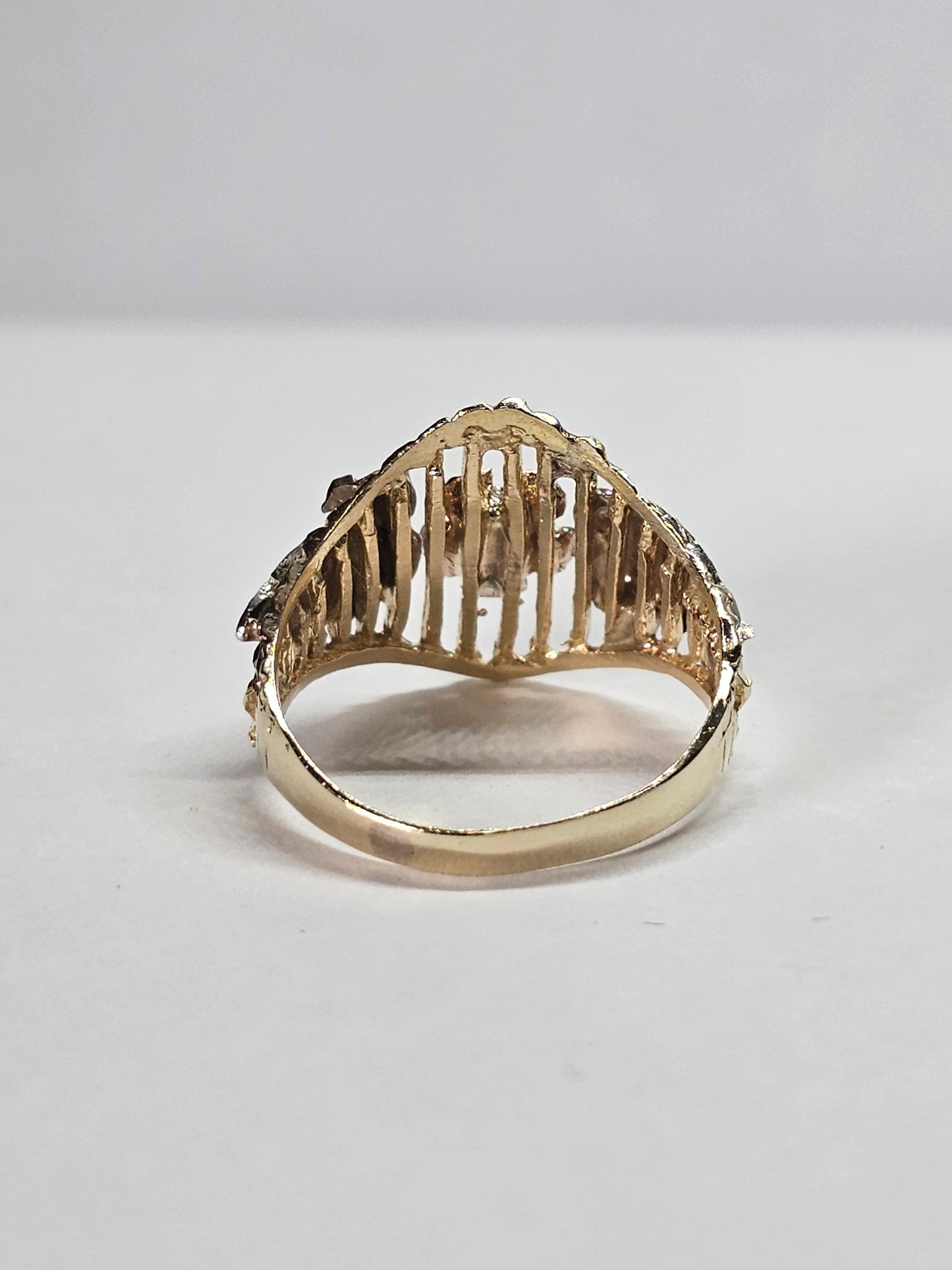 Anillo con Rosa 3 tonos  14k