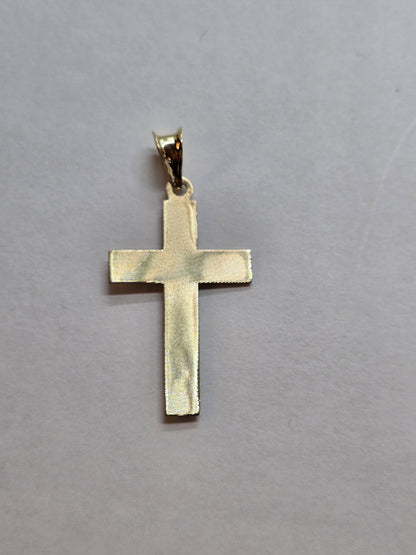 14K Gold Cross Pendant - Cruz 14K con Crucifijo
