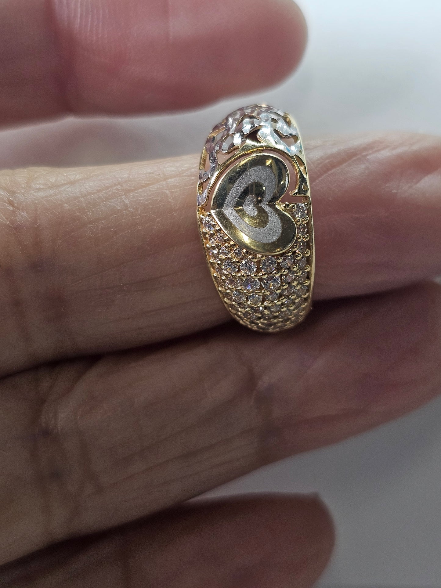 Anillo corazon 14k