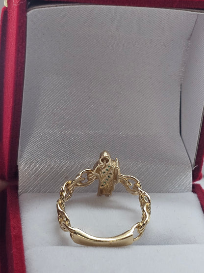 14K Gold St Jude Chino Link Ring - Anillo San Judas Oro 14k Tejido Chino #7