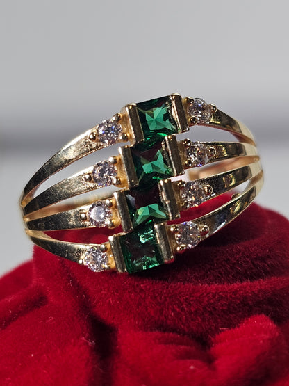 14K Gold 4-Band Ring - Anillo 4 bandas 14k solido