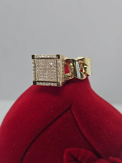 14K Gold Square Princess Ring - Anillo Princesa Cuadrado 14k Oro solido