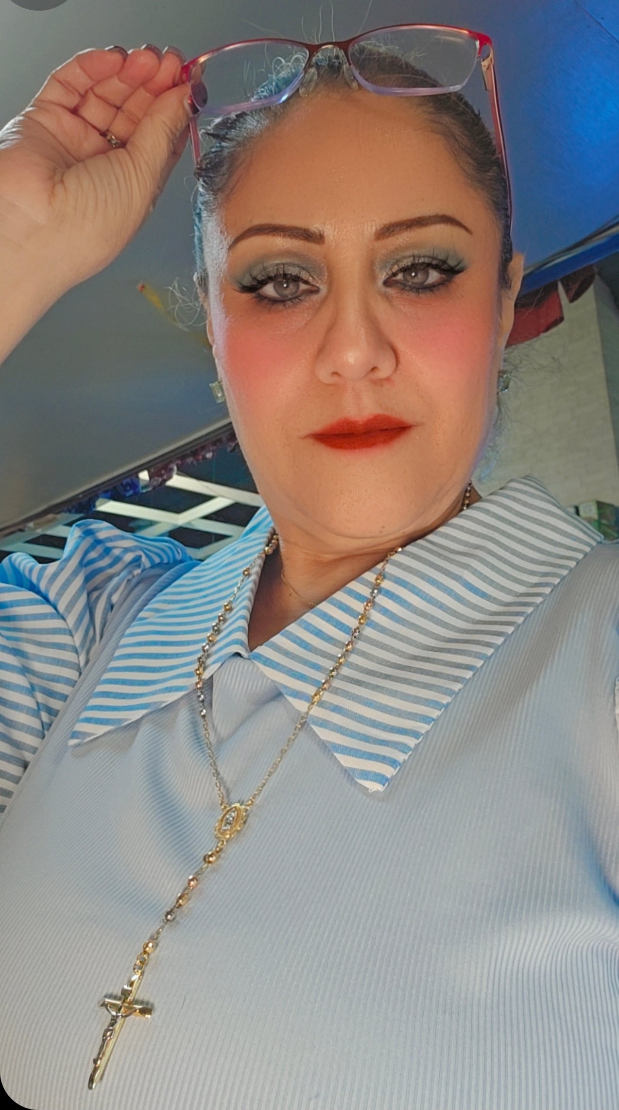 Rosario 3 tonos 14k oro 4mm