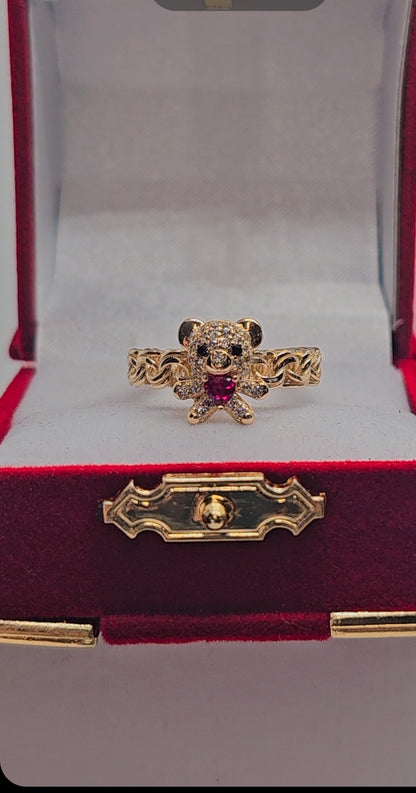 14k Gold Bear Ring #7 - Anillo De Osito 14k oro Solido #7
