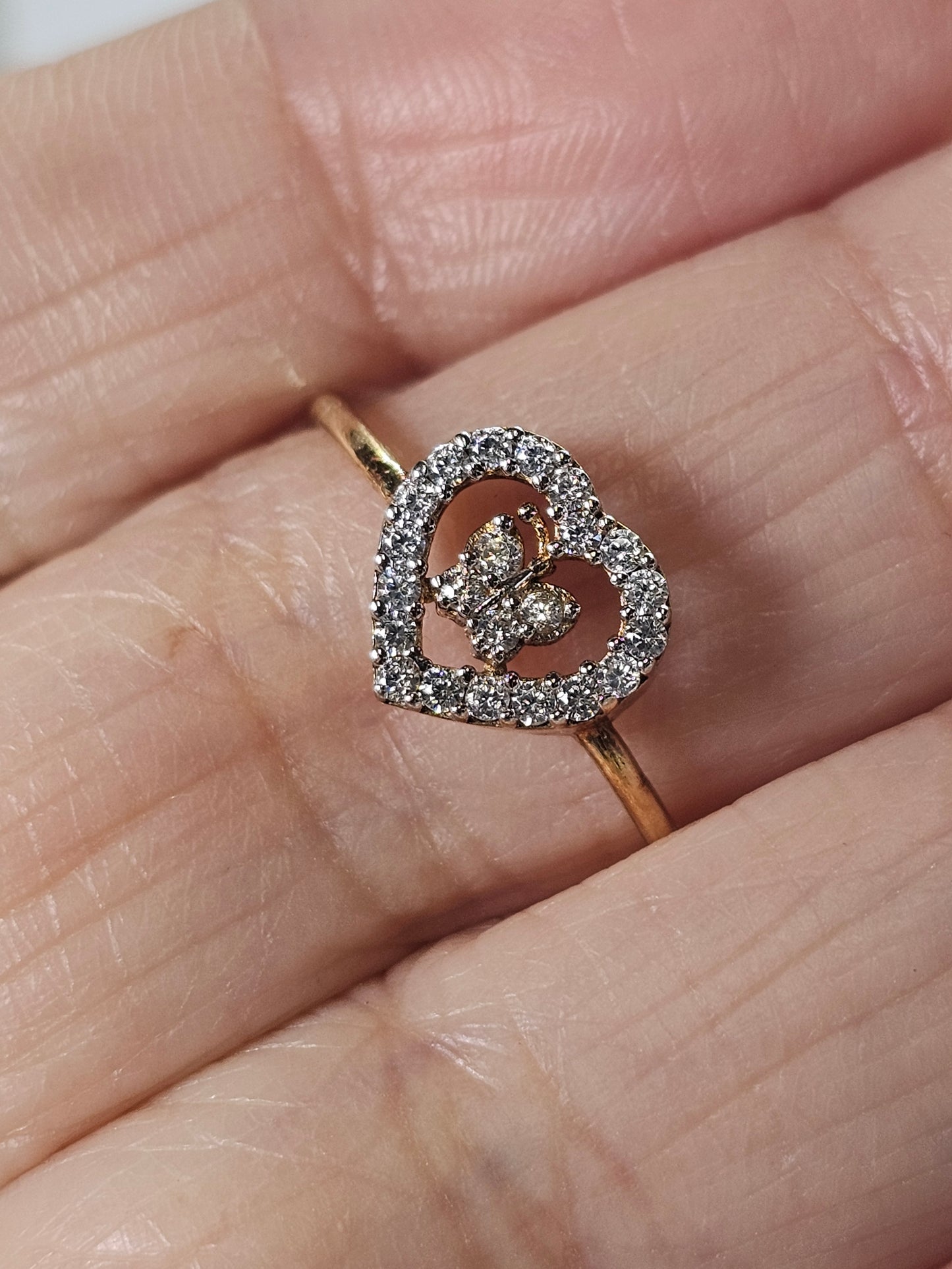 Anillo corazón 14k