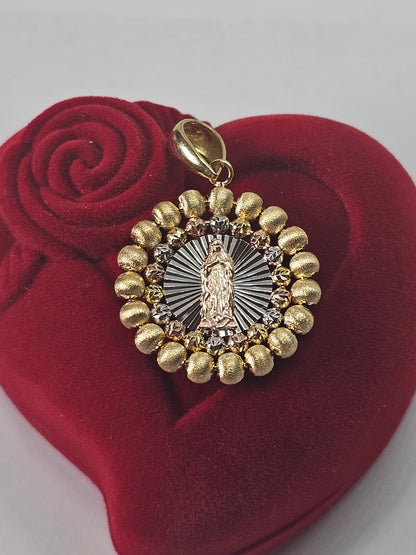 14K Gold Virgin Mary Pendant - Dige Virgen de Guadalupe 14K