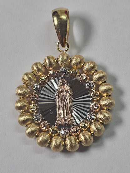 14K Gold Virgin Mary Pendant - Dige Virgen de Guadalupe 14K