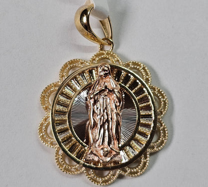 14K Gold Virgin Mary Pendant - Dige Virgen de Guadalupe 14K
