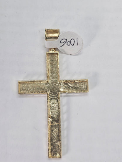 14K Gold 2-Tone Cross Pendant - Dige Cruz 14k Oro 2 Tonos