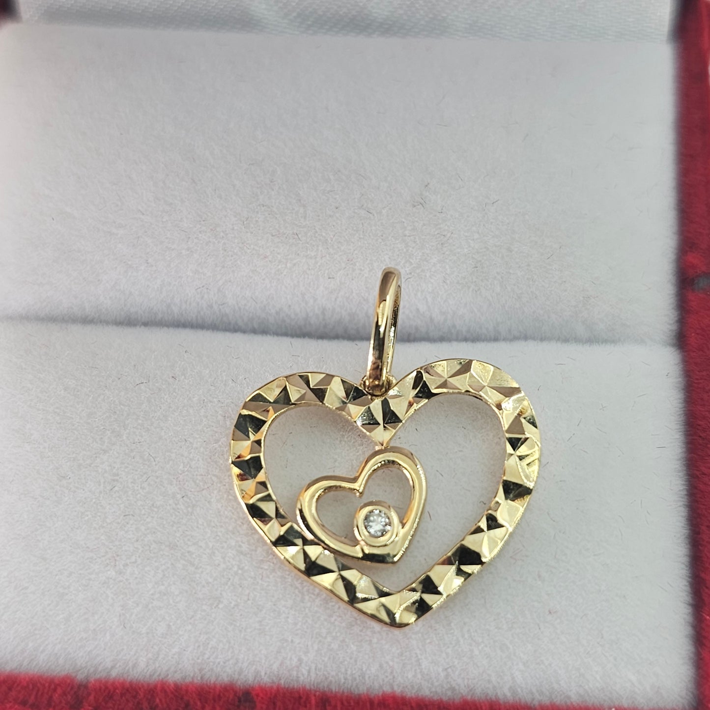 Corazón 14k Oro Cubic Zirconia