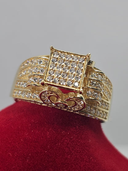 14K Gold Square Princess Ring - Anillo Princesa 14k Oro solido