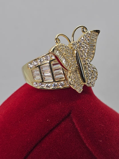 14K Gold Butterfly Princess Ring - Anillo Mariposa 14k Oro solido