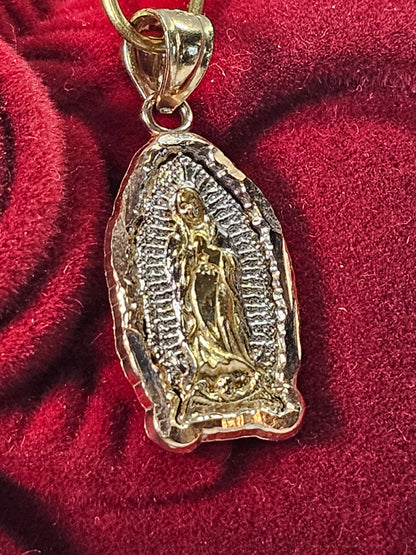 14K Gold Virgin Mary Pendant - Dige Virgen de Guadalupe 14K