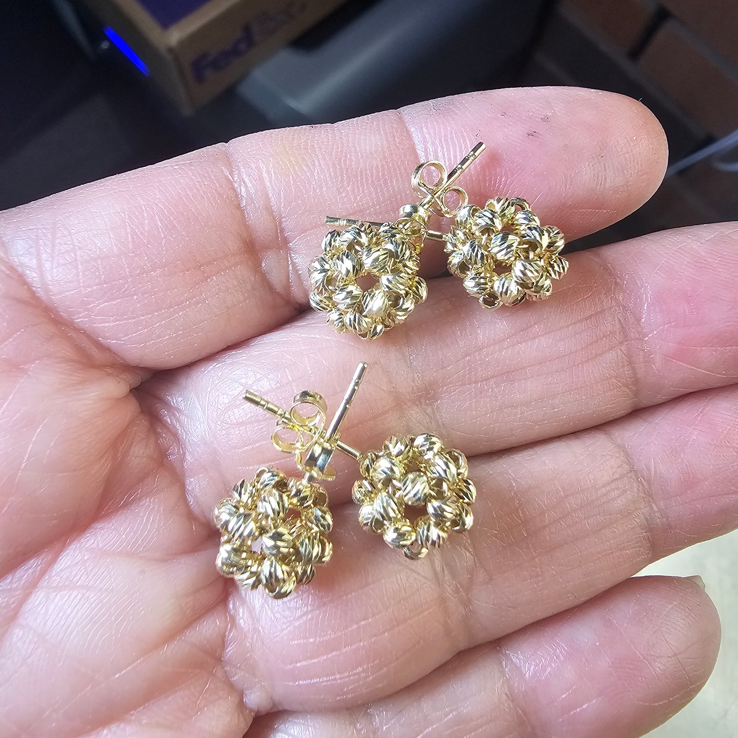 Aretes Bolitas 14k Oro Solido