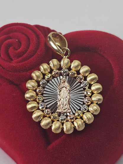 14K Gold Virgin Mary Pendant - Dige Virgen de Guadalupe 14K