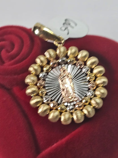 14K Gold Virgin Mary Pendant - Dige Virgen de Guadalupe 14K