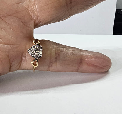 Anillo corazón 14k
