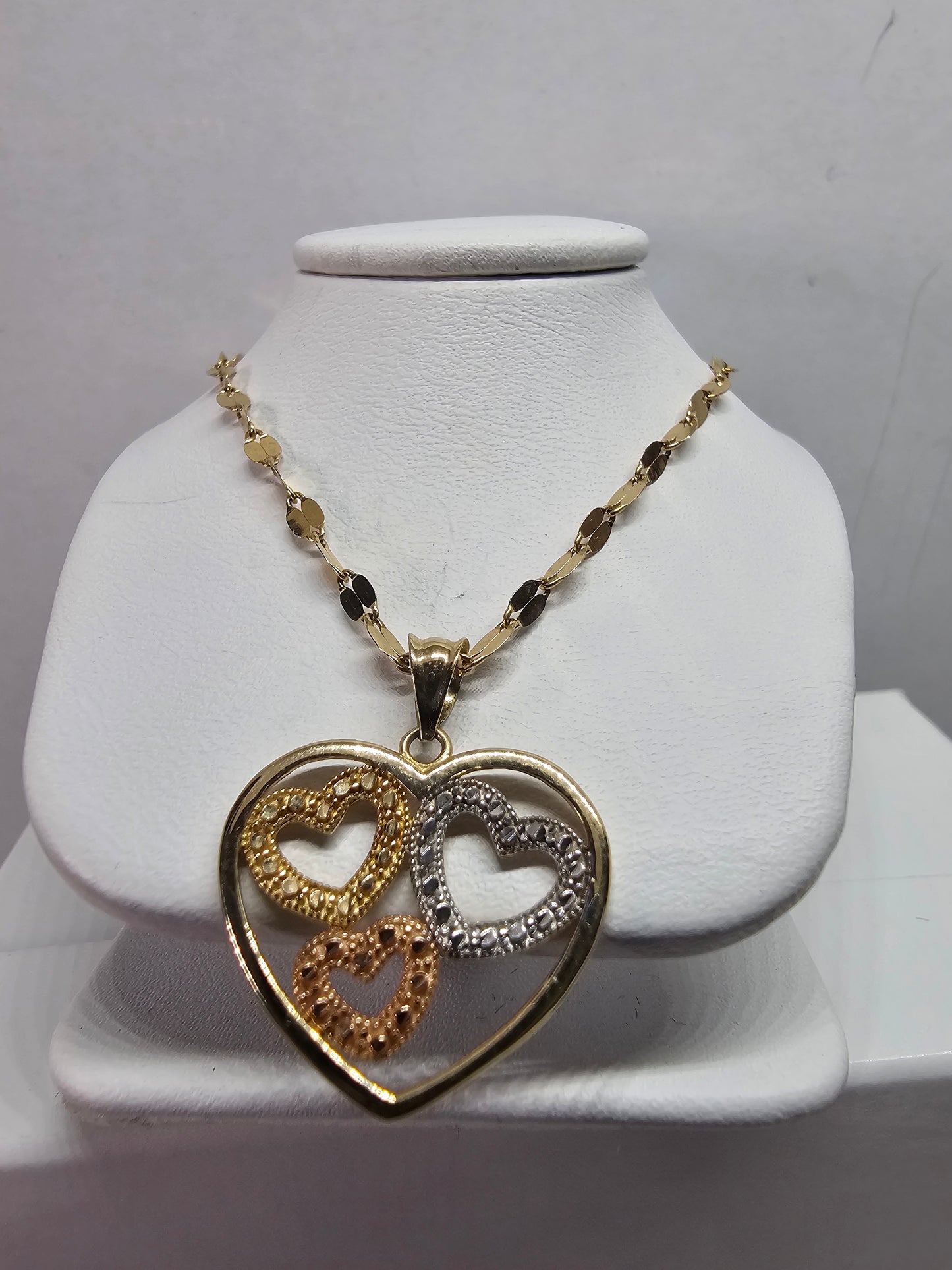 Set cadena Dige corazon 14k oro