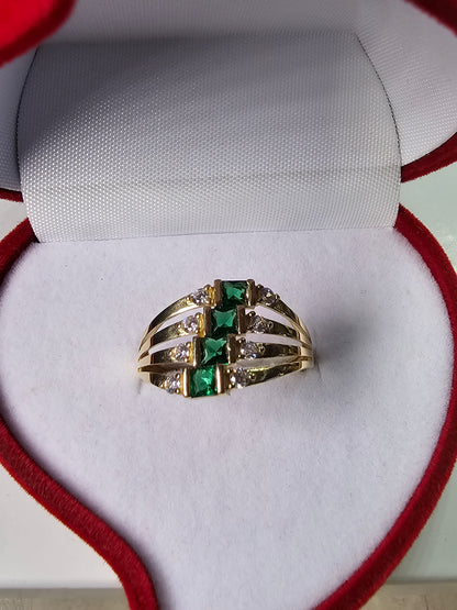 14K Gold 4-Band Ring - Anillo 4 bandas 14k solido
