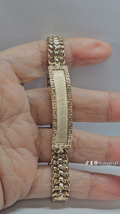 14K Gold ID Bracelet - Brazalete de 14K Oro Solido