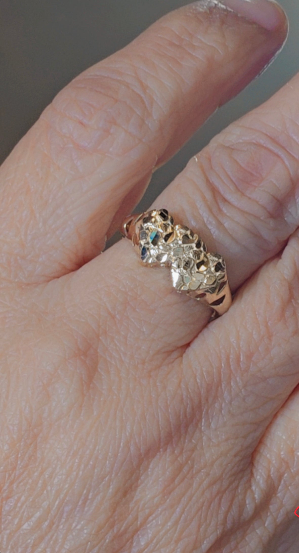 Anillo Corazón Nugget 14K