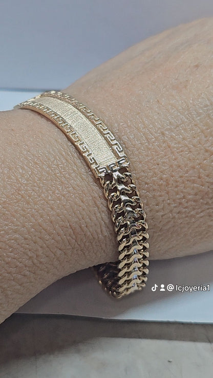 14K Gold ID Bracelet - Brazalete de 14K Oro Solido