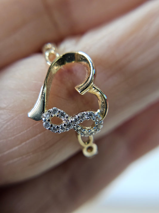 14K Gold Heart w/Infinity Ring - Anillo corazón infinito 14k