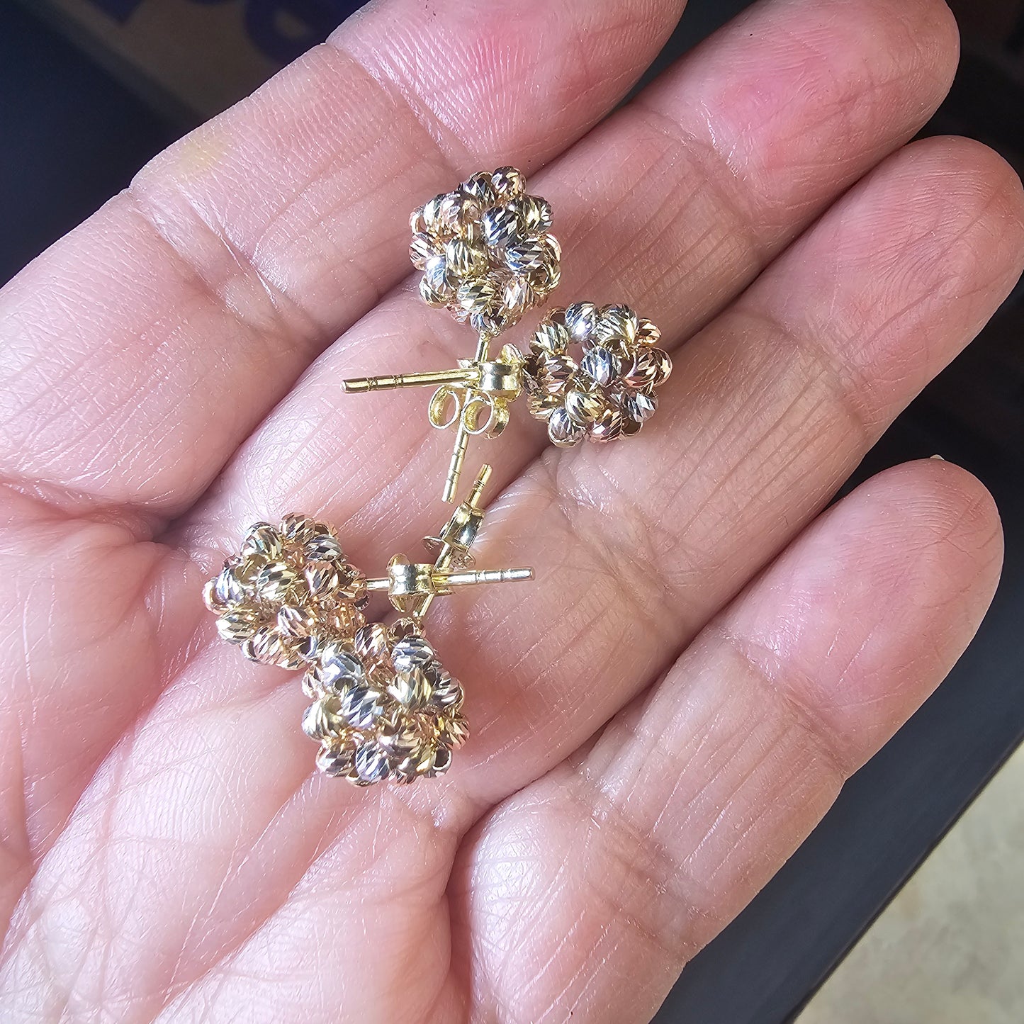 Aretes Bolitas 14k Oro Solido