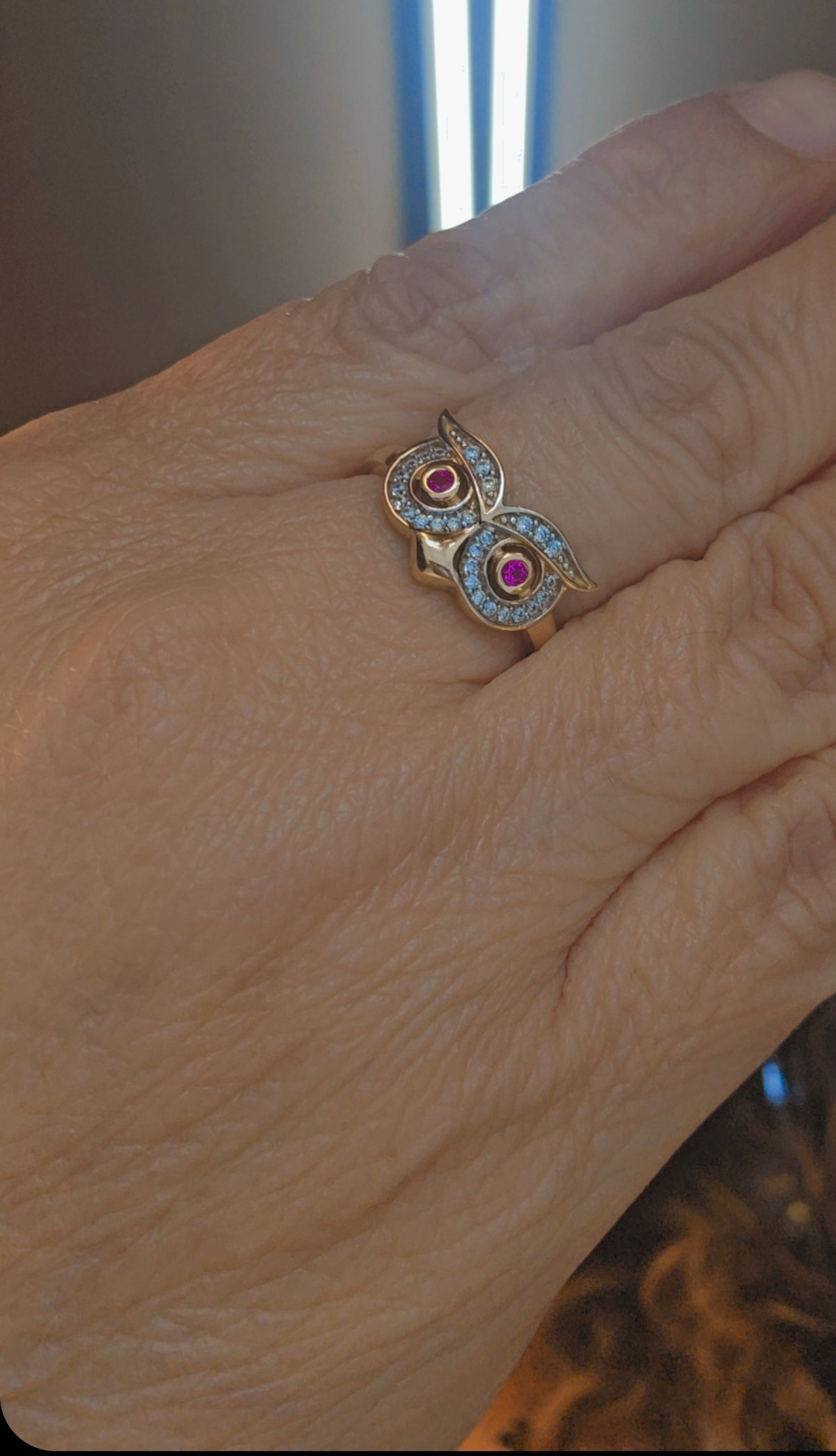 14k Gold Owl Ring #7 - Anillo 14k Oro Búho #7