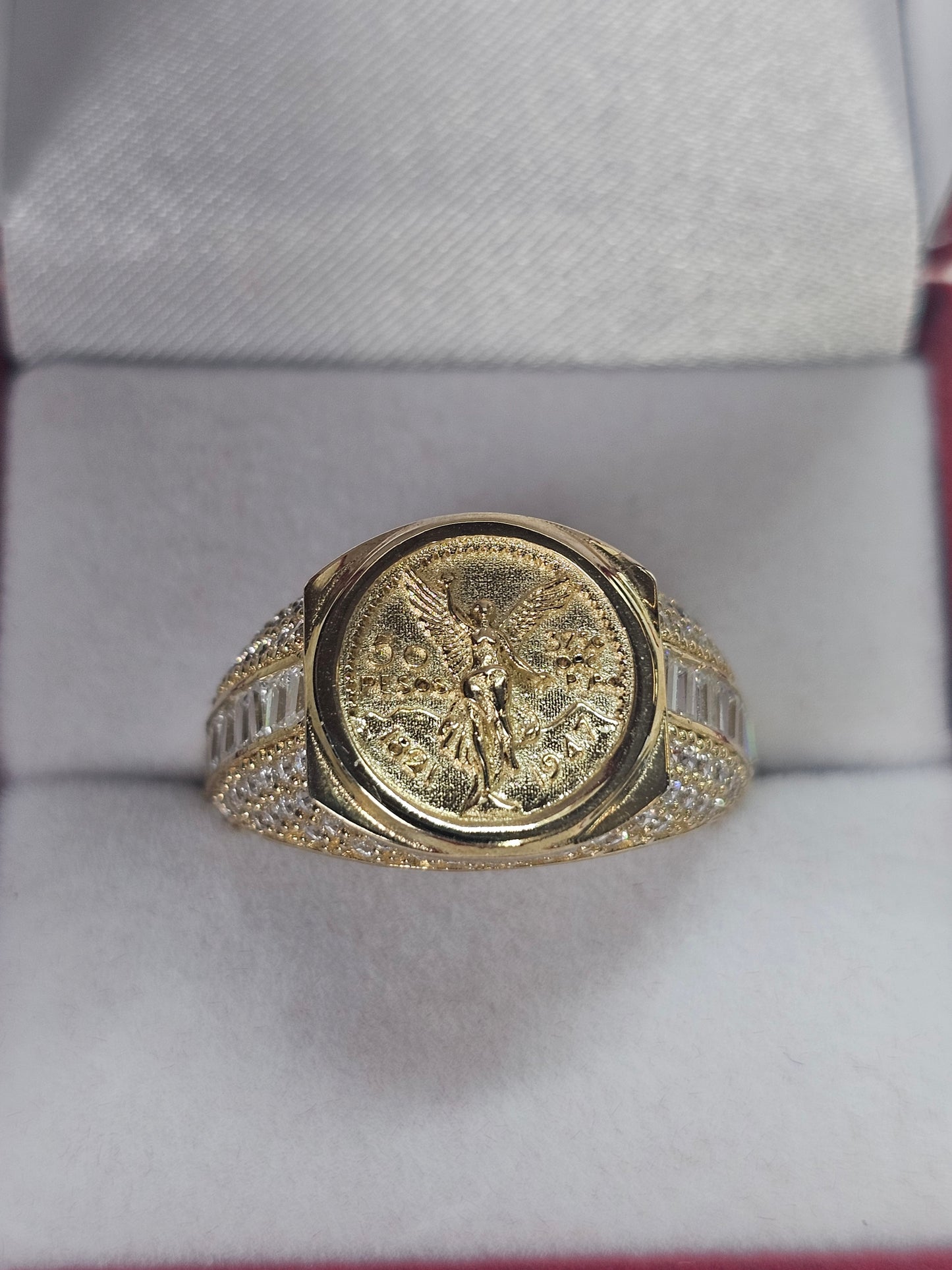 Anillo Hombre con Centenario Oro 14k #10.5