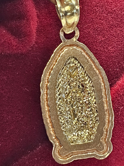 14K Gold Virgin Mary Pendant - Dige Virgen de Guadalupe 14K