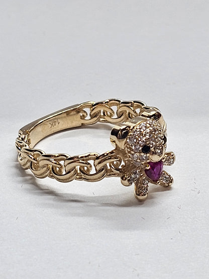 14k Gold Bear Ring #7 - Anillo De Osito 14k oro Solido #7