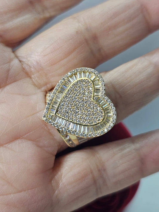 Anillo Corazón Princesa 14k