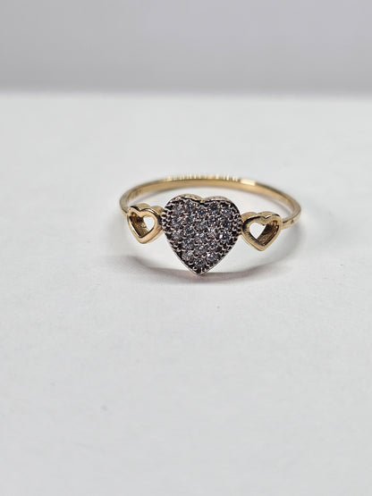 Anillo corazón 14k
