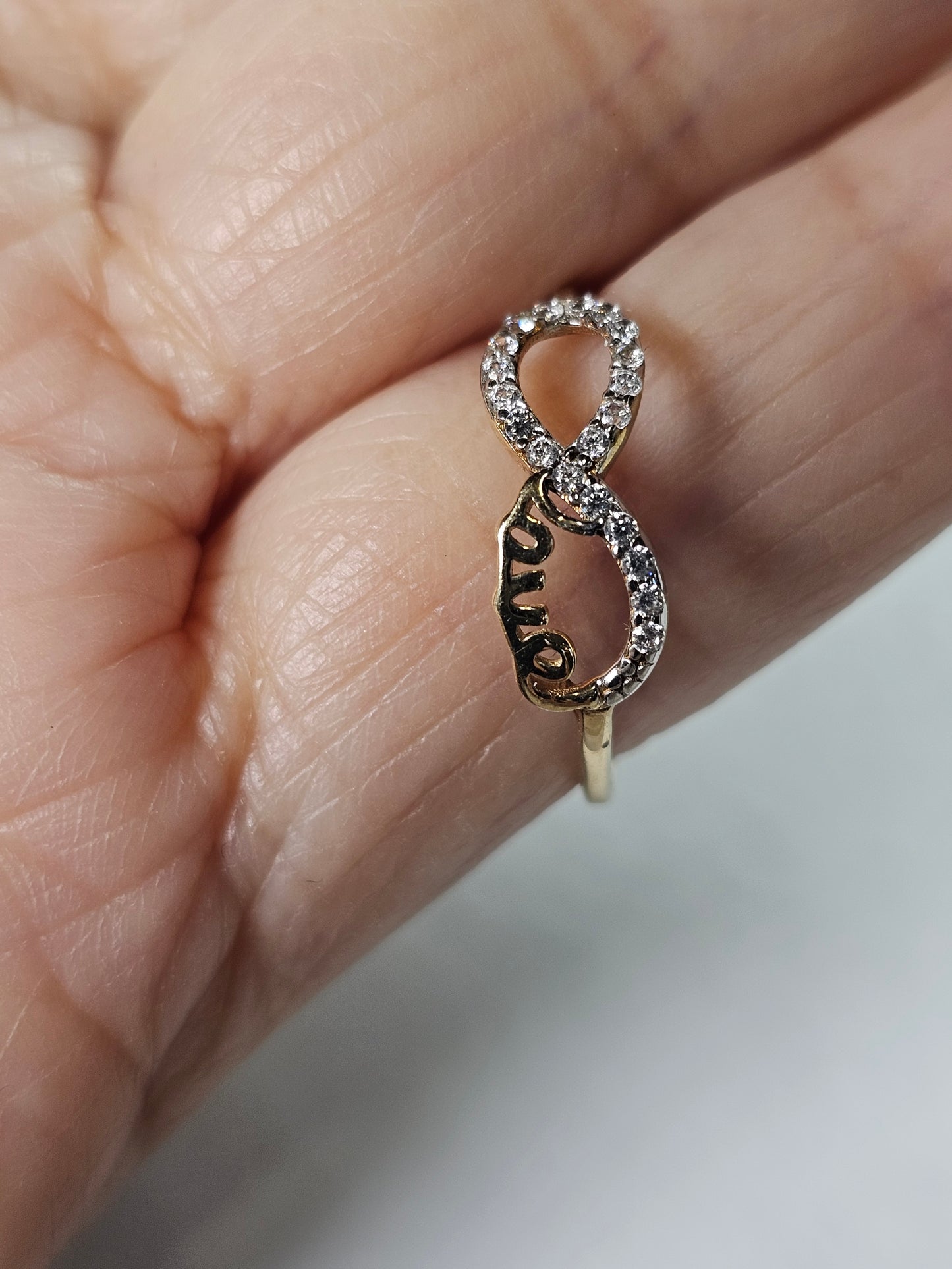 Anillo Love con Infinito de 14k