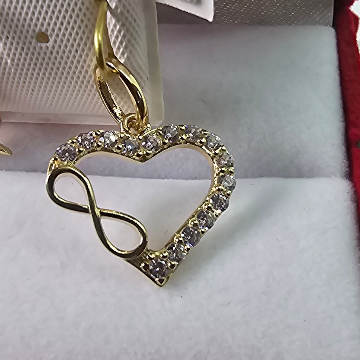 Corazón Con Infinito 14k Oro Cubic