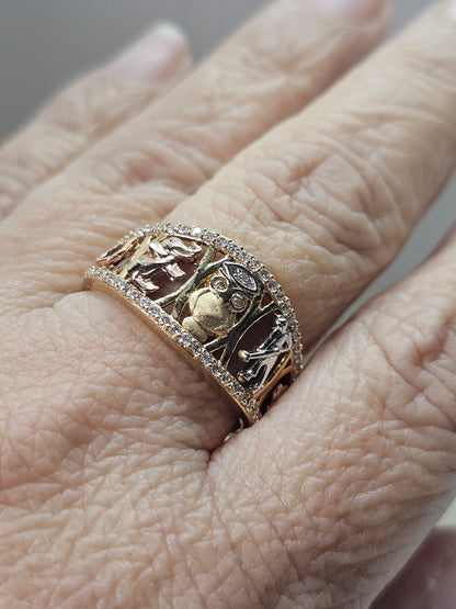 14K Gold Good Luck Charms Ring - Anillo de la suerte 14k