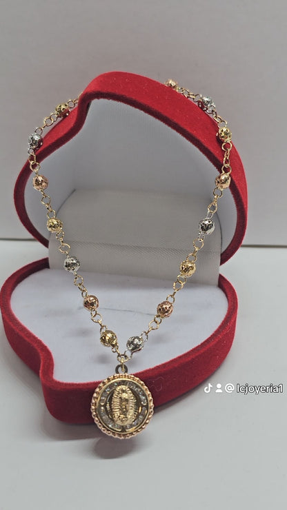 14K Gold Religious Bracelet - Brazalete 14k Religioso