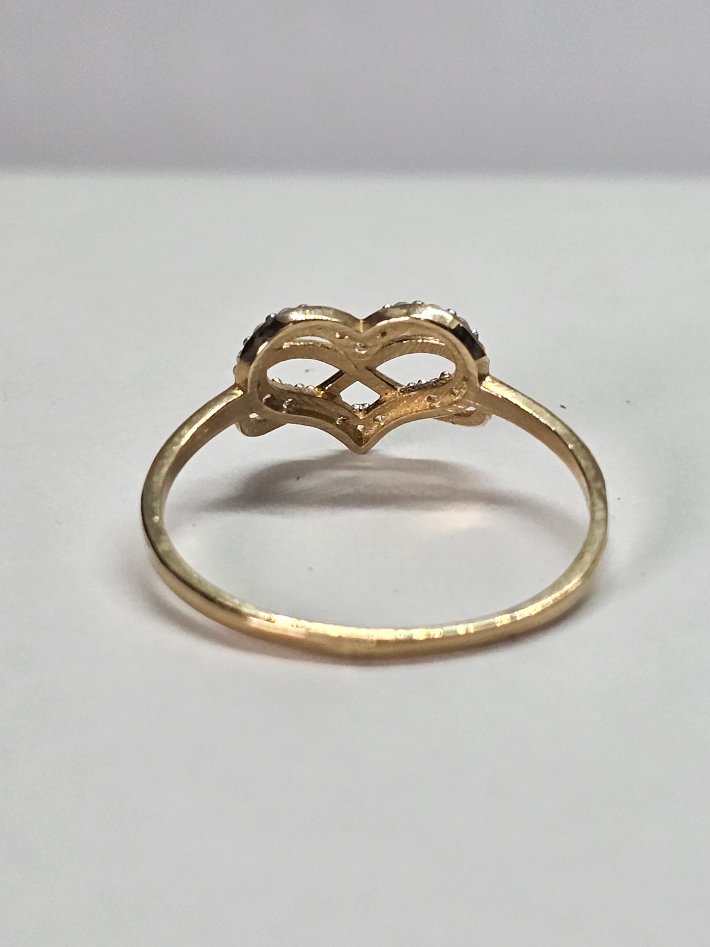Anillo corazon con infinito de 14k