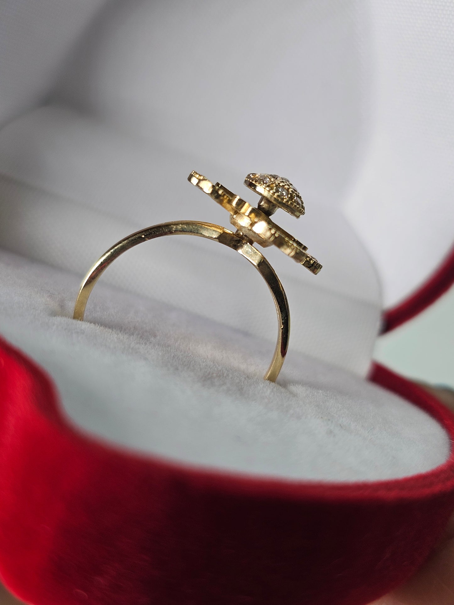 Anillo Giratorio Trebol 14k