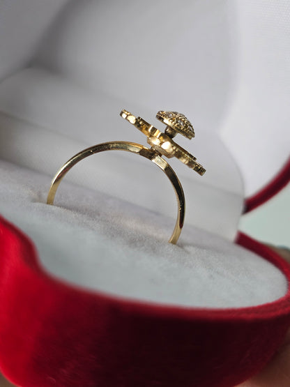 14K Gold Spinning Clover Ring - Anillo Giratorio Trebol 14k