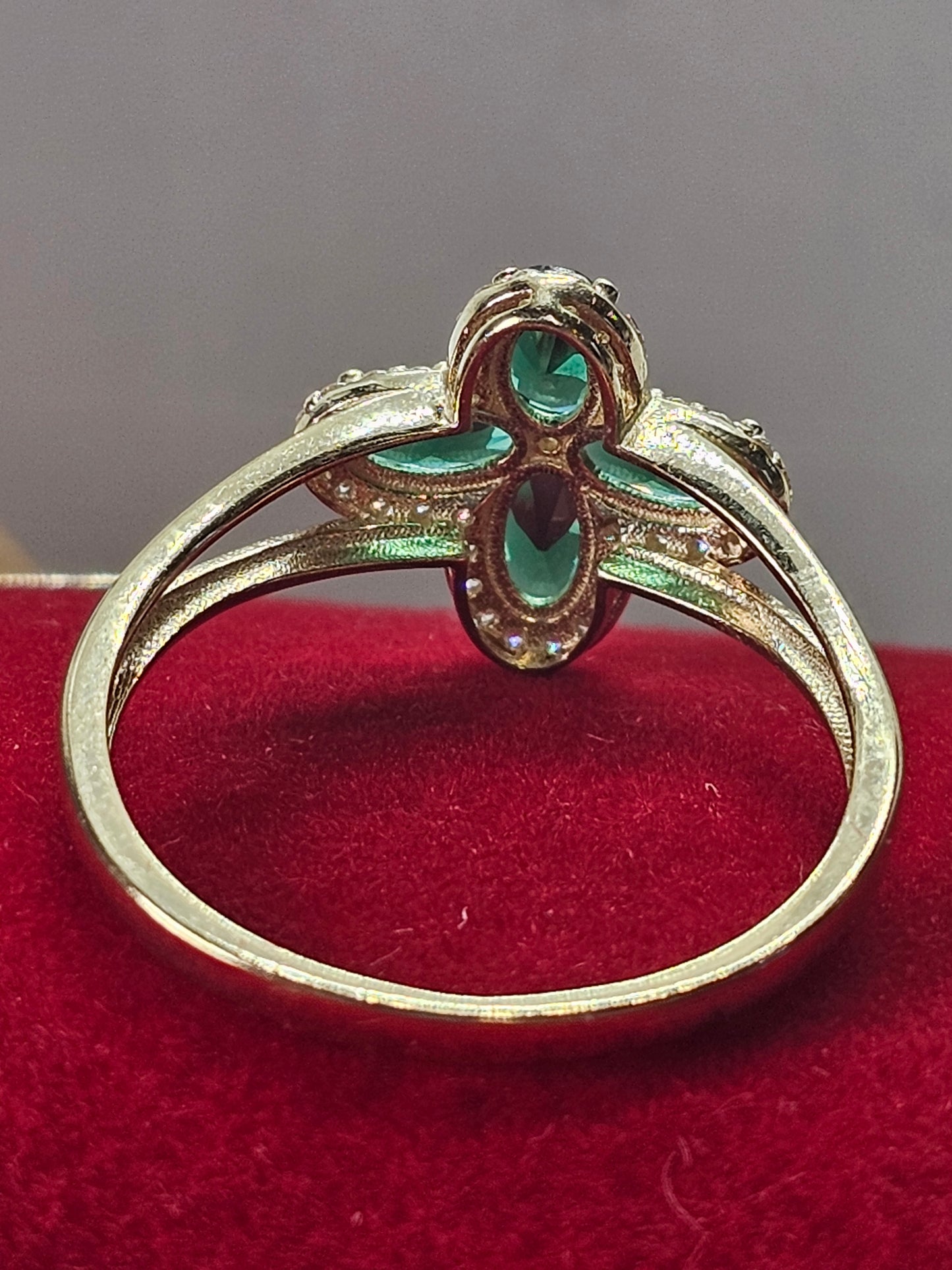 Anillo Oro 14k Piedra Verde #8