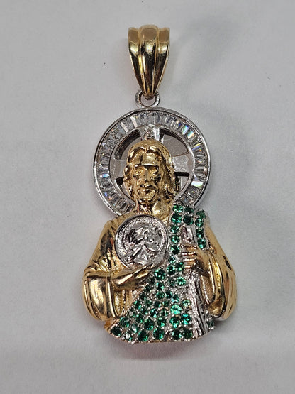 14K Gold Saint Jude Pendant - Dige San Judas Tadeo 14k