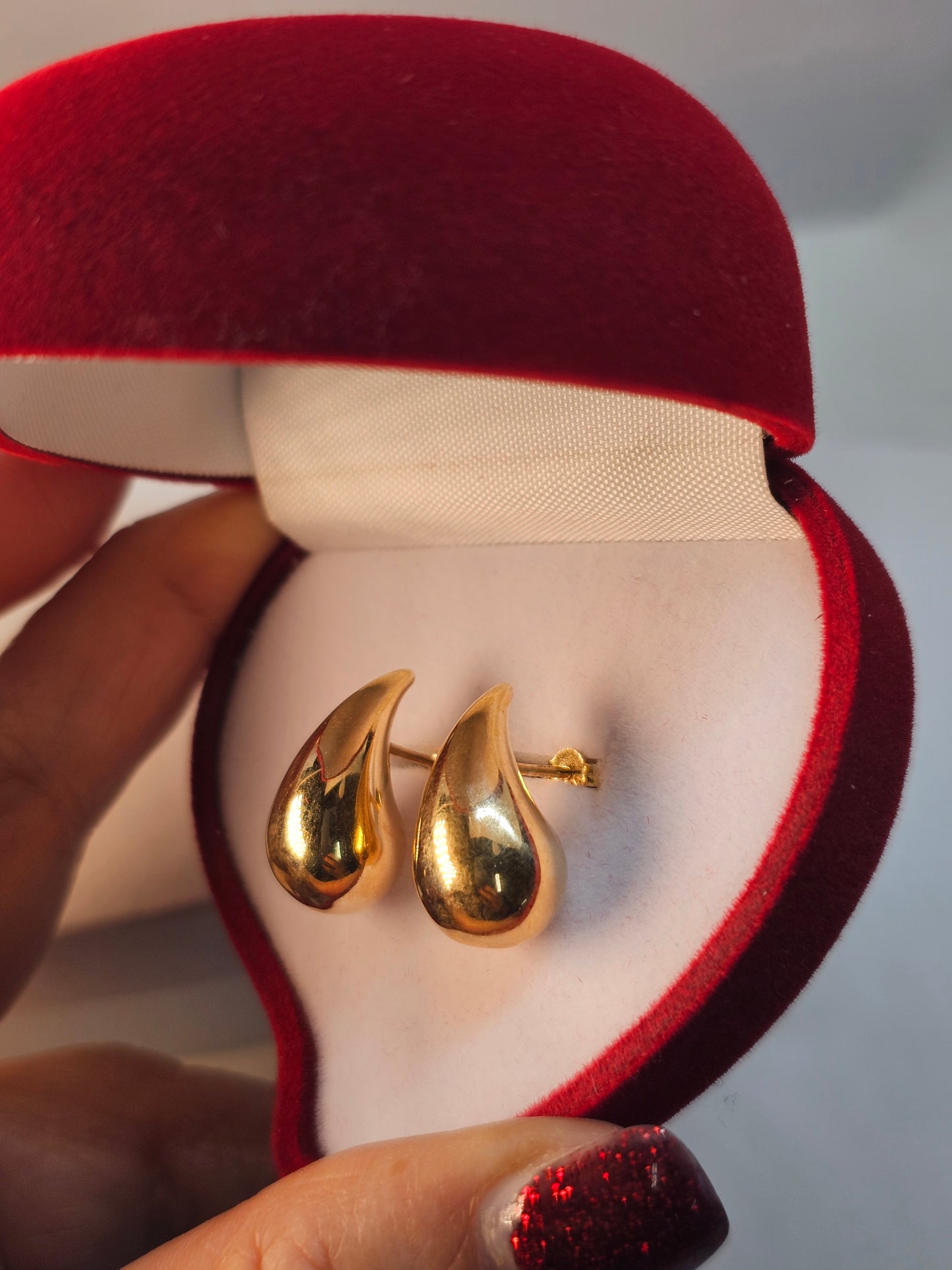 Aretes de Gota 14k Oro Italiano