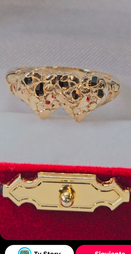 Anillo Corazón Nugget 14K