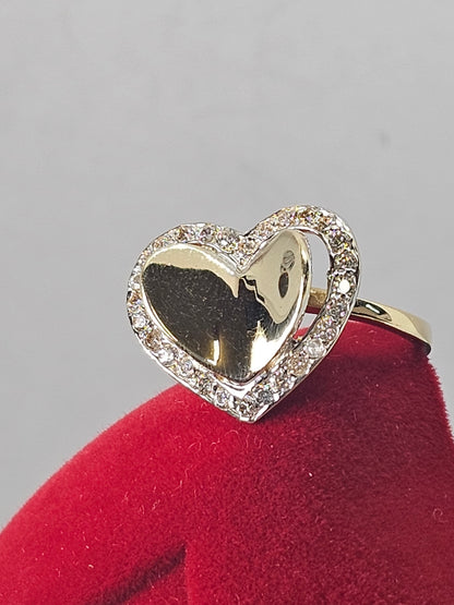 14K Gold Heart Ring - Anillo 14k De corazón