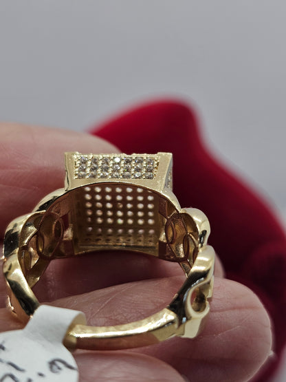 14K Gold Square Princess Ring - Anillo Princesa Cuadrado 14k Oro solido