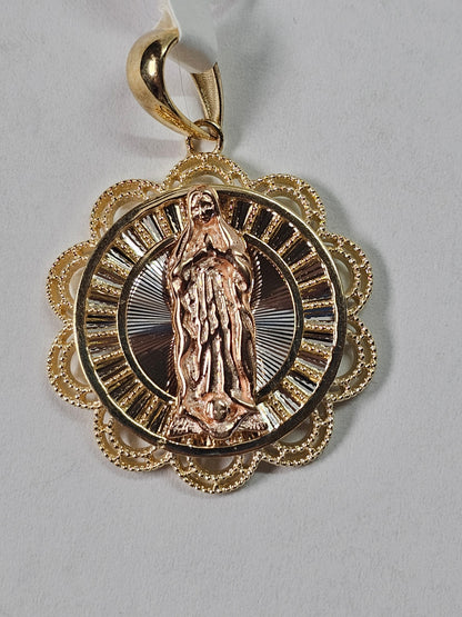 14K Gold Virgin Mary Pendant - Dige Virgen de Guadalupe 14K