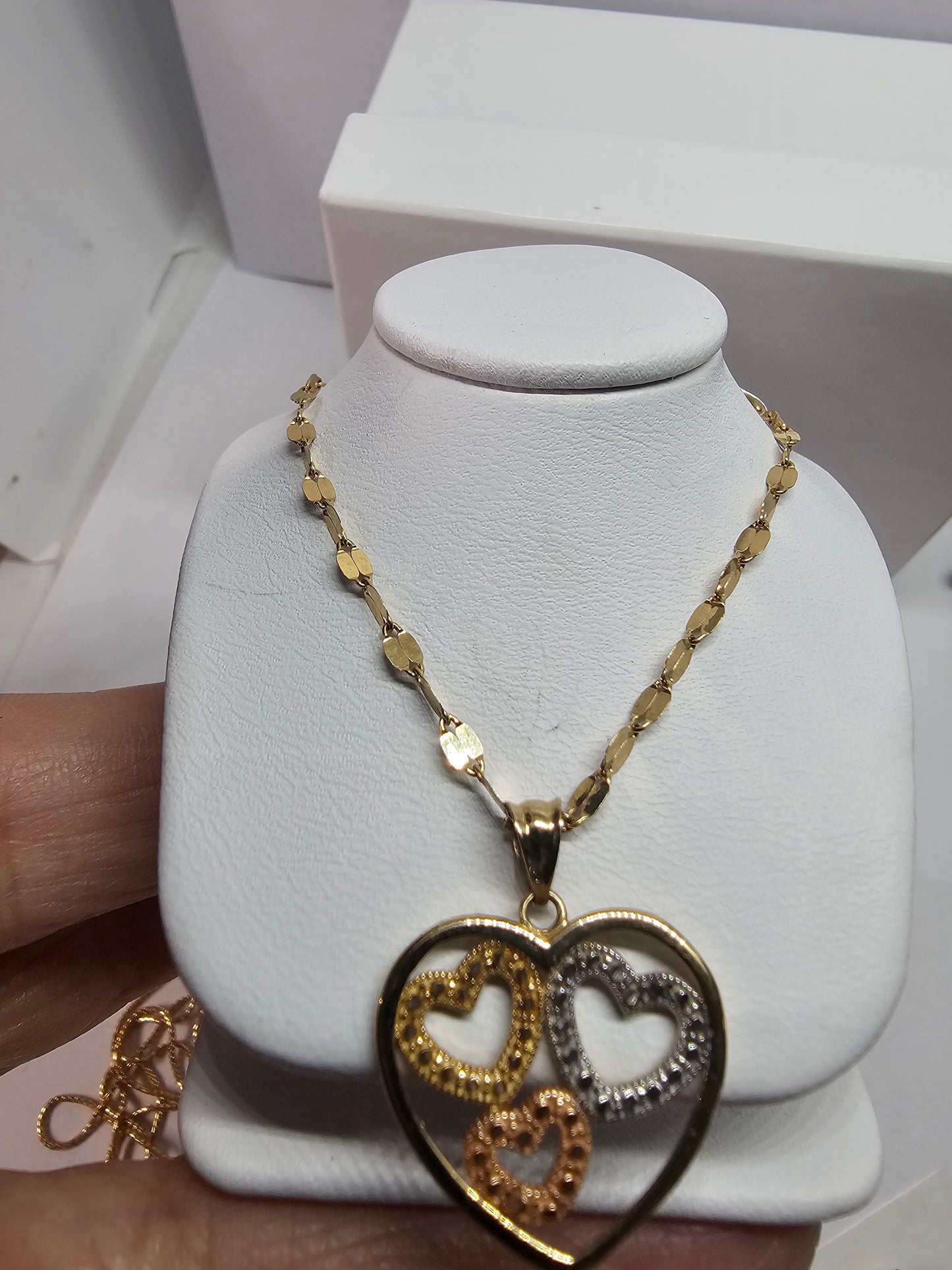 Set cadena Dige corazon 14k oro